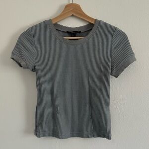 Forever 21 gray waffle knit baby tee